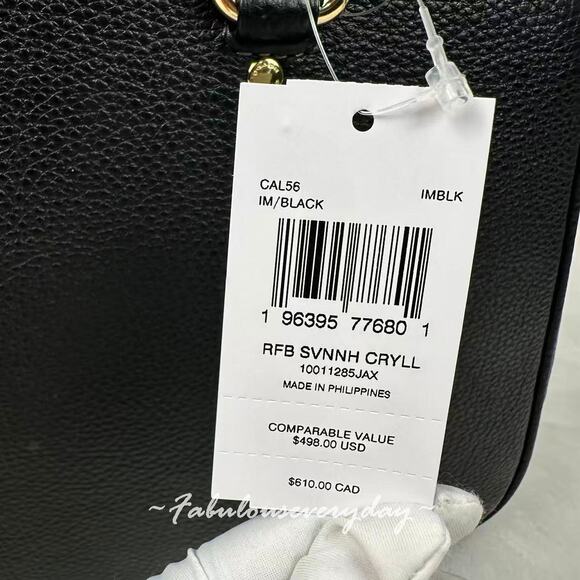 Coach Savannah Carryall Bag Crossbody In Leather/Gold/Black CAL56 NWT - Picture 4 of 7